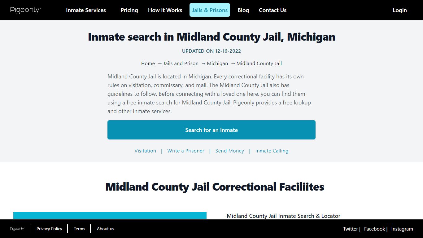 Inmate Search Midland County Jail, Michigan | Pigeonly