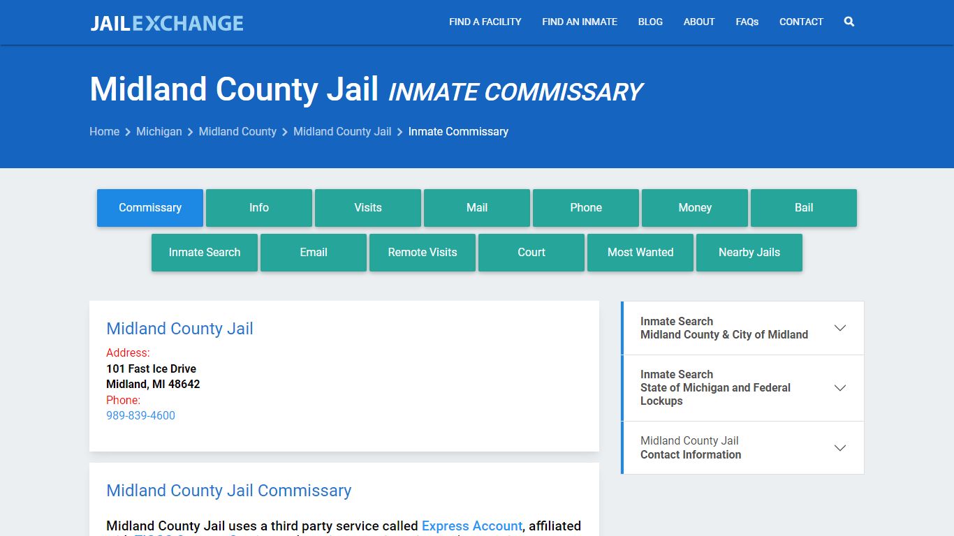Inmate Commissary, Care Packs - Midland County Jail, MI